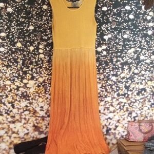Elegant Yellow and Orange Ombre Dress